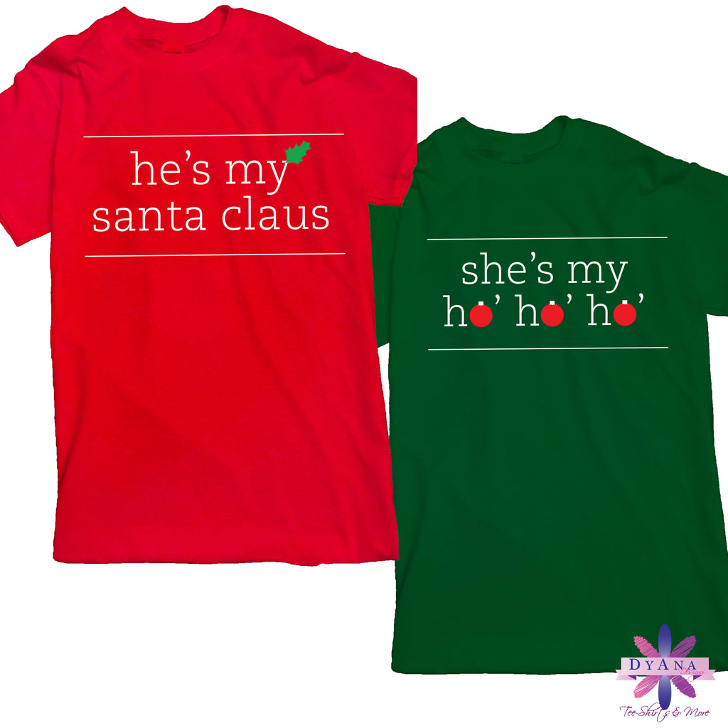 More My DyAna Couples Shirt Santa & - - Ho Ho Tee-Shirts Designs She\'s Ho